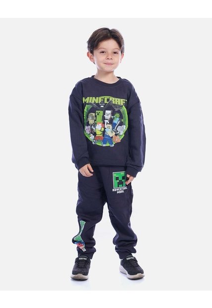 Conjunto Infantil Buso Y Sudadera Bloques Gamer Para Niño