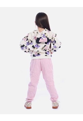Conjunto Infantil Buso Rosado Gatita Y Jogger Para Niña