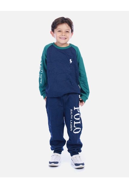 Conjunto Infantil Buso Bicolor Y Sudadera Jogger Para Niño