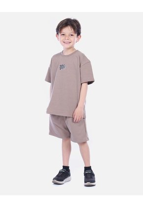 Conjunto Infantil Camiseta Oversize Y Bermuda Para Niño