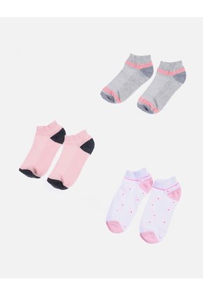 Set X 3 Medias Tobilleras Con Mini Estampados Para Mujer
