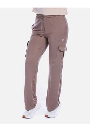 Pantalón Deportivo Cargo Bota Recta Color Moca