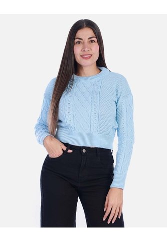 Sweater Crop Tejido Azul Cielo Mujer Arequipe moda dulce