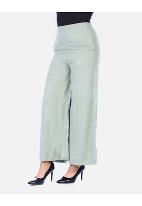 Pantalón Palazzo Verde Menta Tiro Alto Mujer