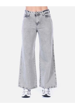 Jean Wide Leg Gris Lavado Mujer