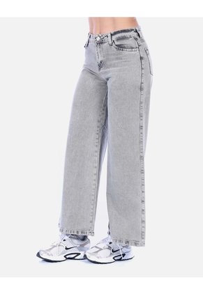 Jean Wide Leg Gris Lavado Mujer
