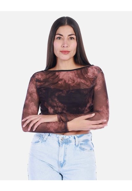 Blusa Manga Larga Tie Dye Mujer