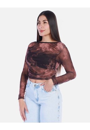 Blusa Manga Larga Tie Dye Mujer