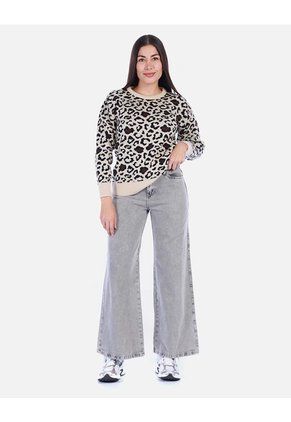 Jean Wide Leg Gris Lavado Mujer