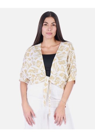Blusa Kimono Estampada Beige Con Amarre Mujer Arequipe moda dulce