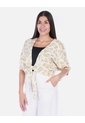 Blusa Kimono Estampada Beige Con Amarre Mujer de Arequipe moda dulce