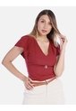 Blusa Elegante Con Vuelos Color Rojo de Arequipe moda dulce