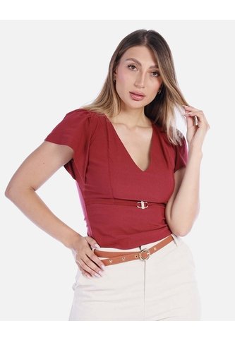 Blusa Elegante Con Vuelos Color Rojo Arequipe moda dulce