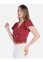 Blusa Elegante Con Vuelos Color Rojo de Arequipe moda dulce