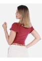 Blusa Elegante Con Vuelos Color Rojo de Arequipe moda dulce