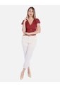 Blusa Elegante Con Vuelos Color Rojo de Arequipe moda dulce