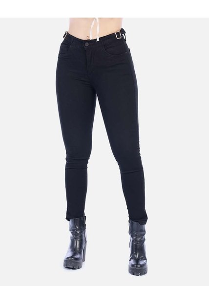 Jean Negro Ajustado Con Stretch Para Mujer