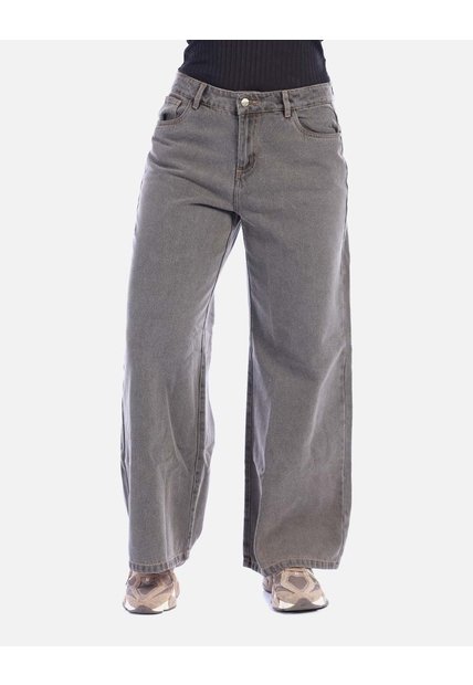 Jean Rígido Wide Leg Para Mujer