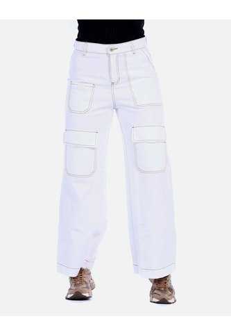 Jean Blanco Rígido Con Bolsillos Para Mujer Arequipe moda dulce