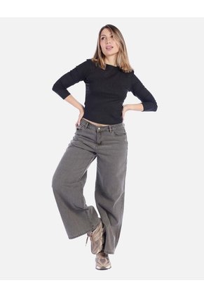 Jean Rígido Wide Leg Para Mujer