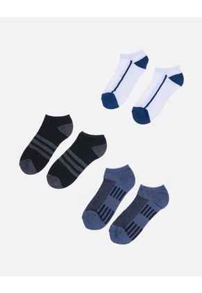 Set X 3 Medias Invisibles Deportivas Bicolores Para Hombre