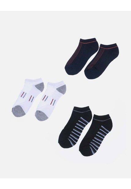 Set X 3 Medias Invisibles Deportivas Bicolores Para Hombre