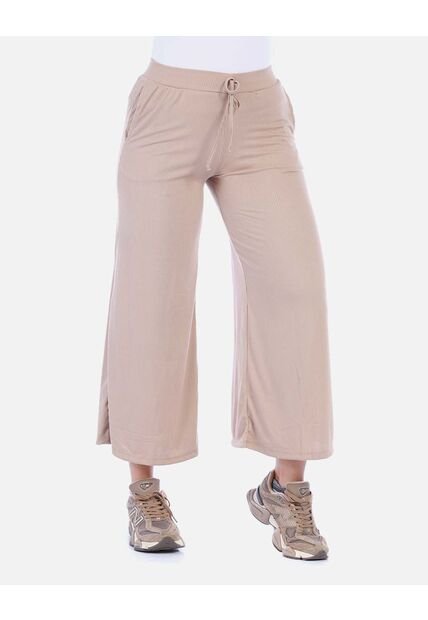 Pantalón Wide Leg Rib De Resorte
