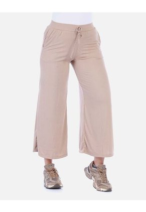 Pantalón Wide Leg Rib De Resorte