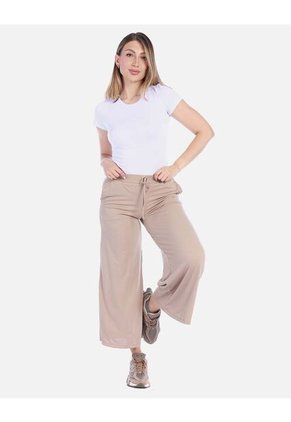 Pantalón Wide Leg Rib De Resorte