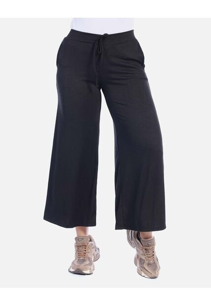 Pantalón Wide Leg Rib De Resorte