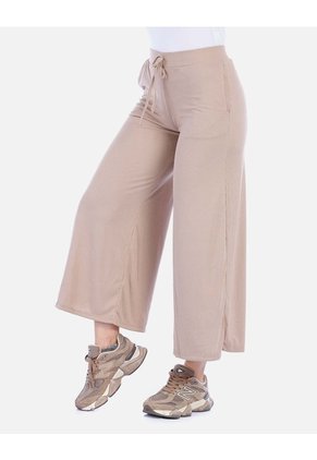 Pantalón Wide Leg Rib De Resorte