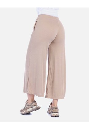 Pantalón Wide Leg Rib De Resorte