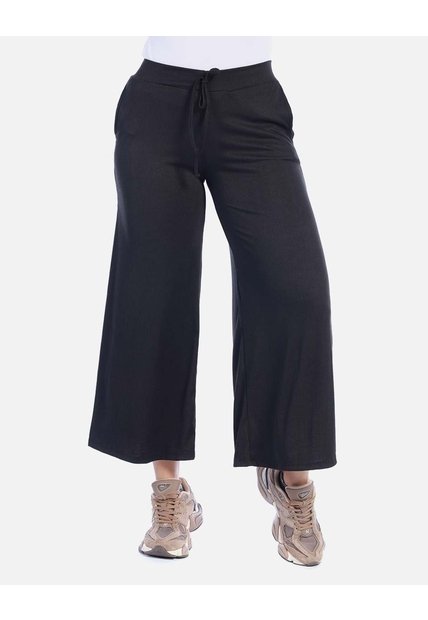 Pantalón Wide Leg Rib De Resorte