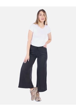 Pantalón Wide Leg Rib De Resorte