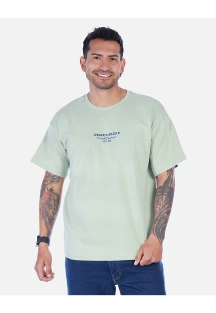 Camiseta Oversize Verde Menta Para Hombre