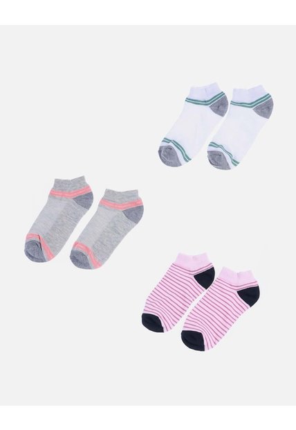 Set X 3 Medias Tobilleras Con Mini Estampados Para Mujer