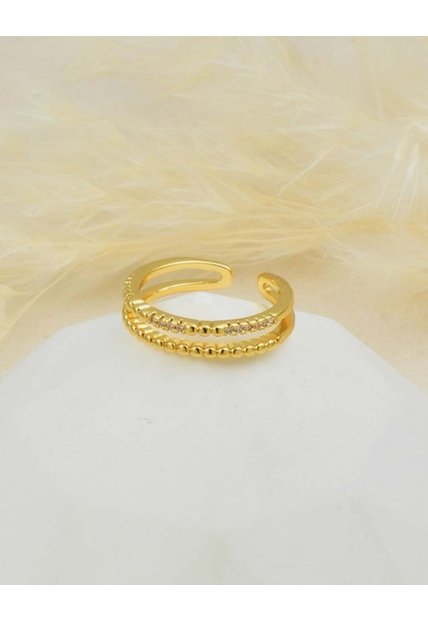 Anillo Ajustable Doble Banda Para Mujer