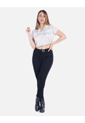 Jean Negro Ajustado Con Stretch Para Mujer