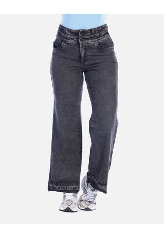 Jean Gris Oscuro Rígido De Tiro Alto Arequipe moda dulce