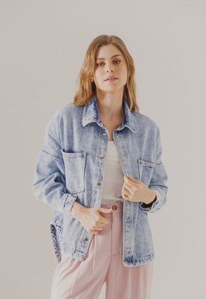 Chaqueta Denim Azul Claro-Plateado Arkitect Éxito