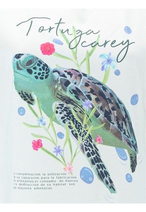 Camiseta Estampado Tortuga Marina Para Mujer 26441 ARTURO CALLE