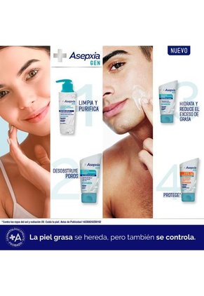Asepxia Gen Gel Micelar Exfoliante Facial Anti Brillo X 2 Und