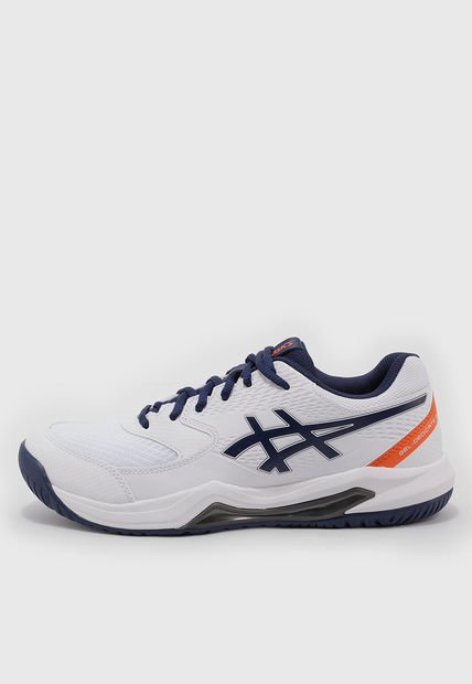 Tenis para Tennis Blanco-Azul Navy-Rojo Neón asics Gel-Dedicate 8