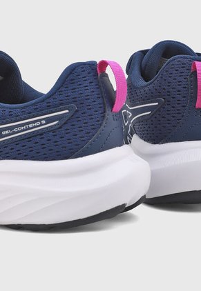 Tenis Running Azul Navy-Blanco-Fucsia asics Gel-Contend 9