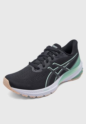 Tenis Running Negro-Verde-Naranja Pastel asics GT-1000 12