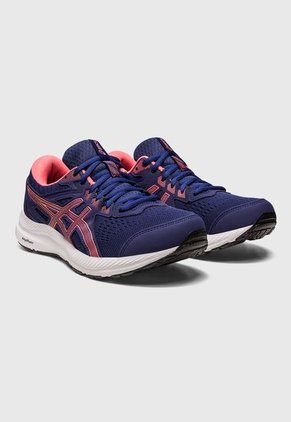 Tenis Running Azul Navy-Blanco-Salmón asics Gel Contend 8