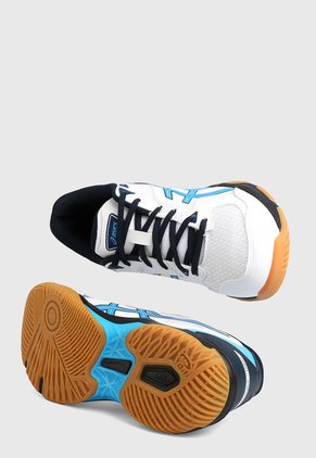 Tenis Volleyball Blanco-Azul-Negro asics Gel-Rocket 10