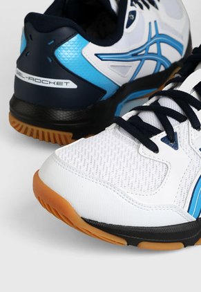 Tenis Volleyball Blanco-Azul-Negro asics Gel-Rocket 10