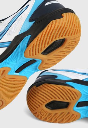 Tenis Volleyball Blanco-Azul-Negro asics Gel-Rocket 10