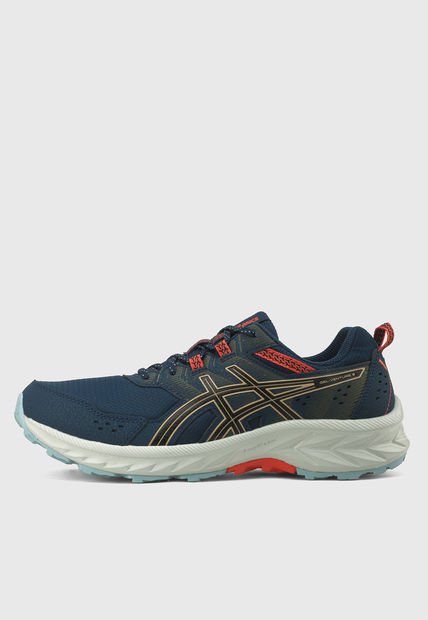 Tenis Running Navy-Rojo-Dorado asics Gel Venture 9